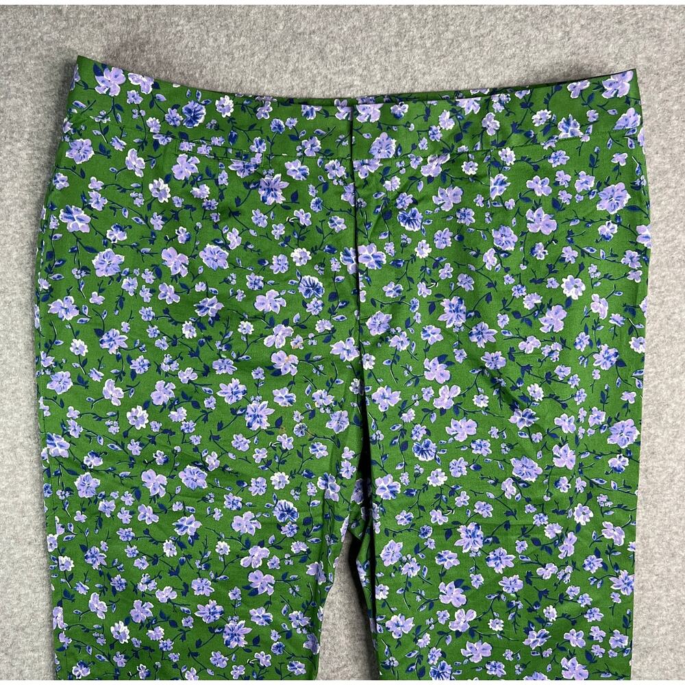 Isaac Mizrahi Live Floral Crop Pants Women’s 18W Green Stretch Casual